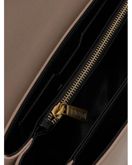 Just Cavalli Metallic Snake-Plaque Curved Tote Bag