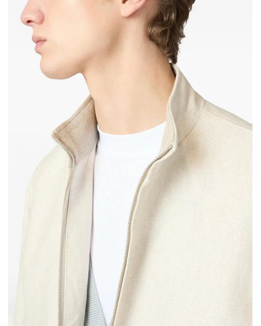 Lardini White Textured Linen Jacket for men