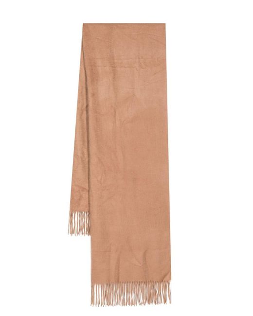 N.Peal Cashmere Natural Fringed-edge Woven Cashmere Shawl