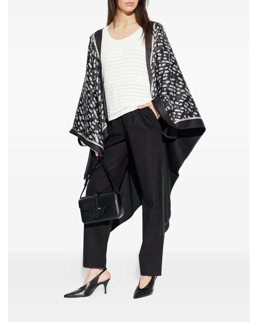 Emporio Armani Black Patterned Cape