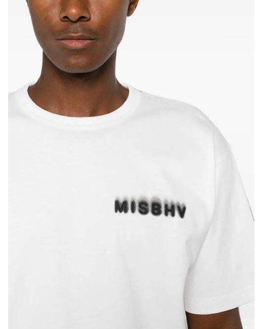 M I S B H V White Logo-Print T-Shirt