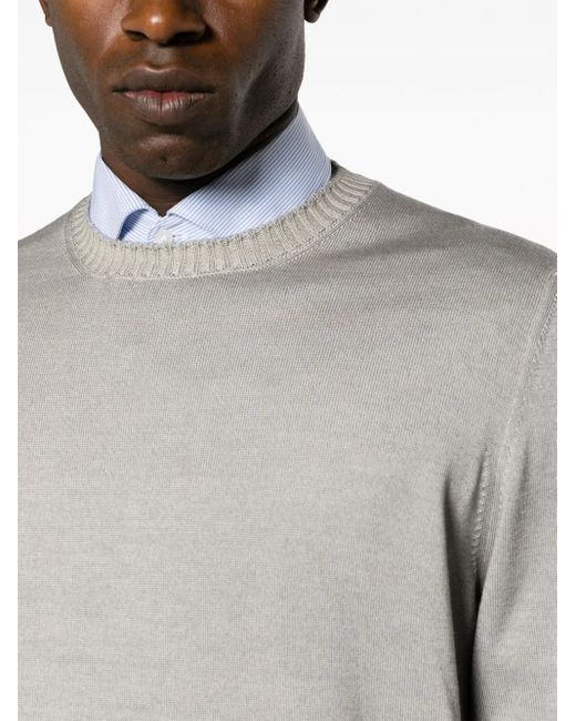 Fay Gray Logo-Tag Crew-Neck Jumper for men