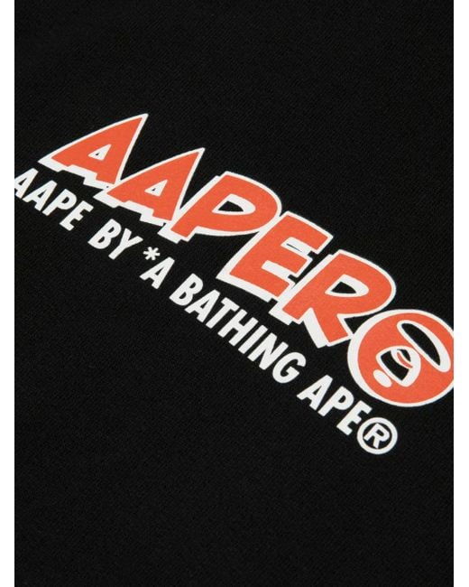 Aape By A Bathing Ape Black Graphic-Print Hoodie for men