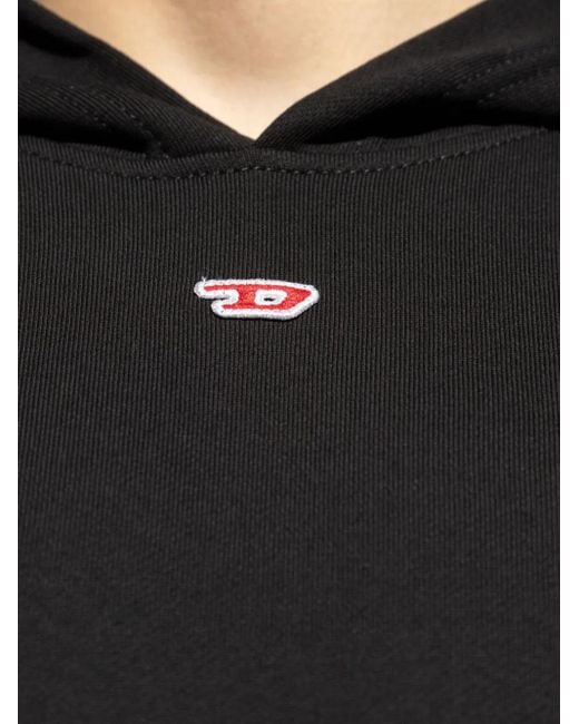 DIESEL Black Relaxed Fit Cotton Hoodie for men