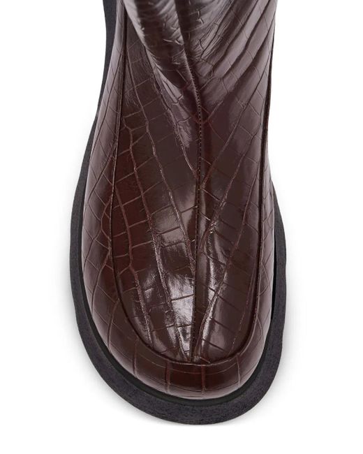 Ganni Brown Embossed Boots