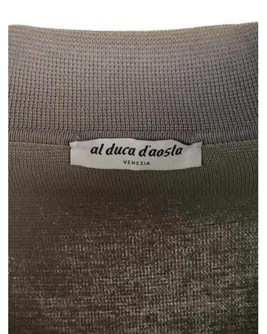 Al Duca D'aosta Gray Cardigan En Maille À Boutonnière Croisée for men