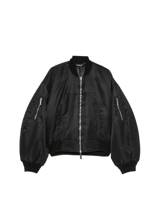 MATIERES FECALES Black Zip-Up Bomber Jacket