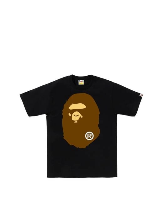 A Bathing Ape Black Big Ape Head Cotton T-Shirt for men