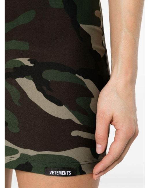 Vetements Mini-jurk Met Camouflageprint in het Black