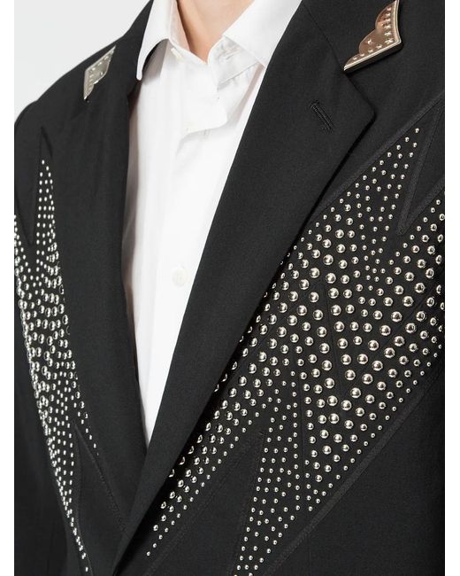 TAKAHIROMIYASHITA The Soloist Black Studded Lightning Bolt Jacket for men
