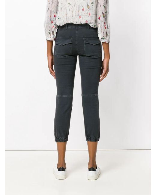 Nili Lotan Gray Cropped Tapered Trousers