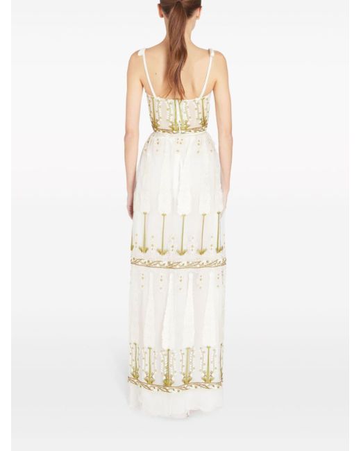 Giambattista Valli White Jardin D'eden Embroidered Tulle Dress