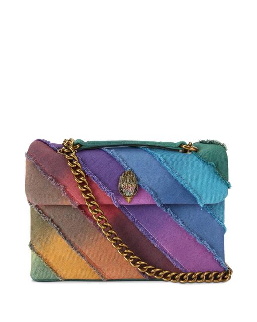 Kurt Geiger Grote Kensington Denim Schoudertas in het Purple