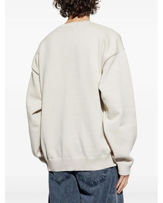 Felpa Con Logo Goffrato di DSquared² in White da Uomo