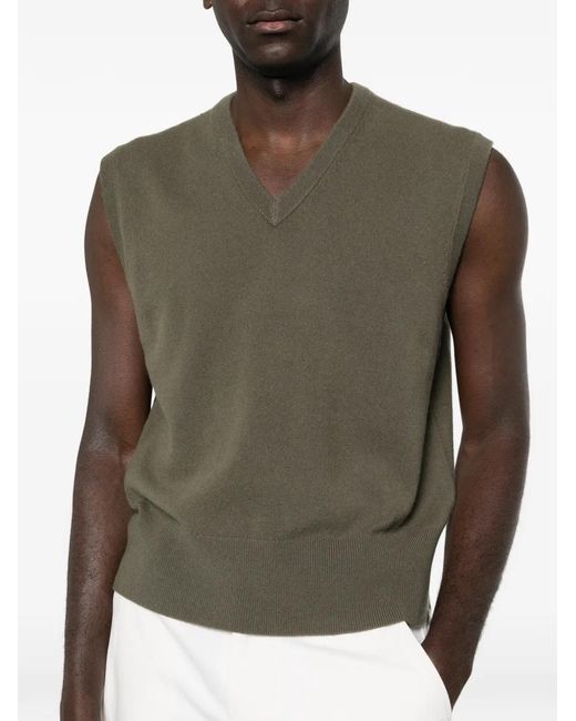 Extreme Cashmere Green V-Neck Sleeveless Top