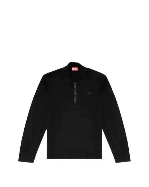 DIESEL Black K-Vilnius Logo-Embroidered Sweater for men