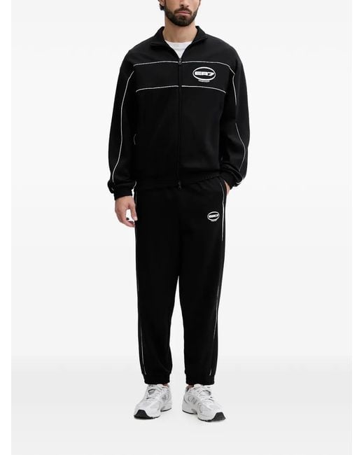 EA7 Black Logo Stripe Jacket for men
