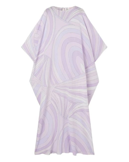 PUCCI レディース パープル ウェーブプリント カフタン