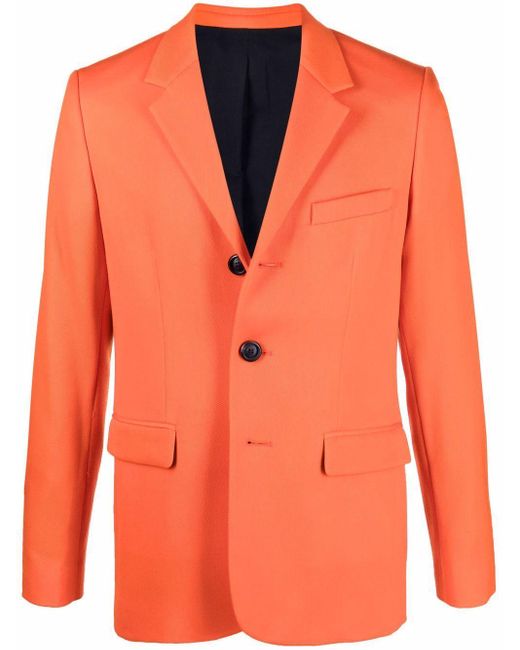 AMI Single-breasted Wool Blazer in Orange - Save 4% | Lyst