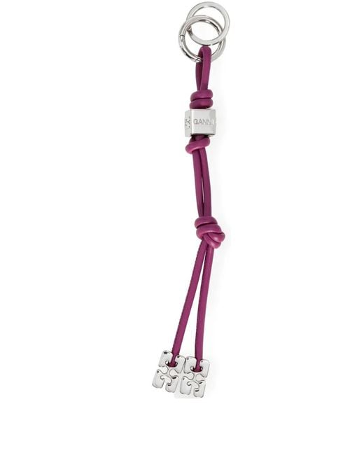 Ganni Multicolor Logo-Charm Keyring