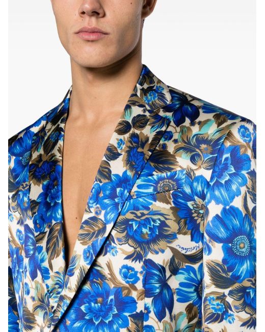 Blazer con estampado floral Moschino de hombre de color Blue