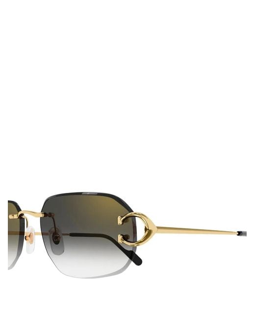 Cartier Metallic Rectangle-Frame Sunglasses for men