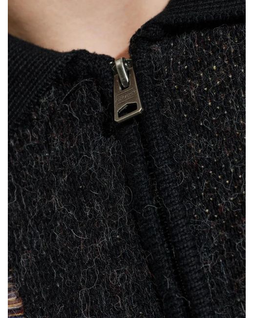 AllSaints Black Cardigan Zippé À Motif for men