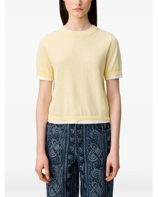 Claudie Pierlot Natural Contrast Knit Jumper