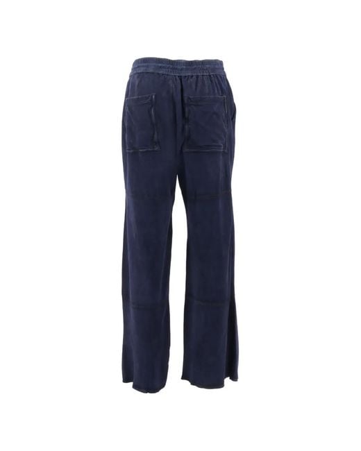 P.A.R.O.S.H. Blue Drawstring Suede Trousers