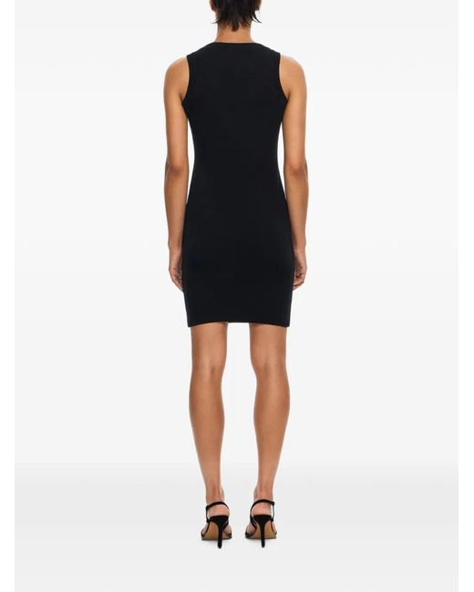 Off-White c/o Virgil Abloh Black Off Stamp Ribbed Round-Neck Mini Dress