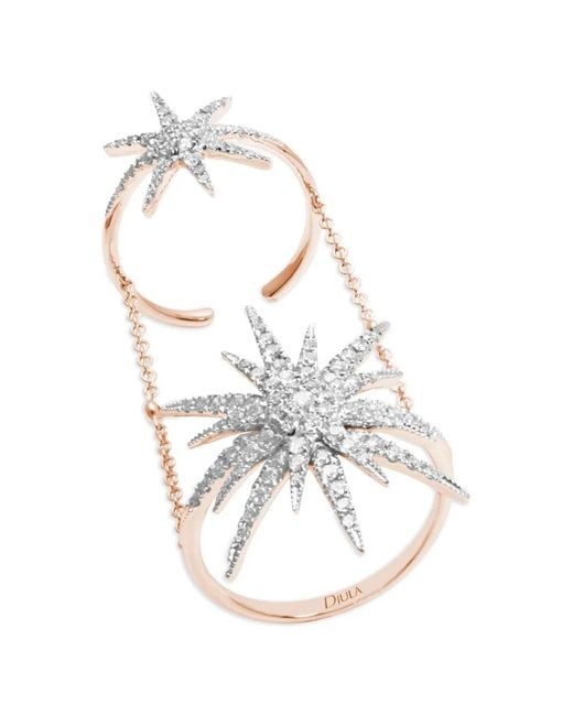 Djula White Double Sun Ring Mit Diamanten