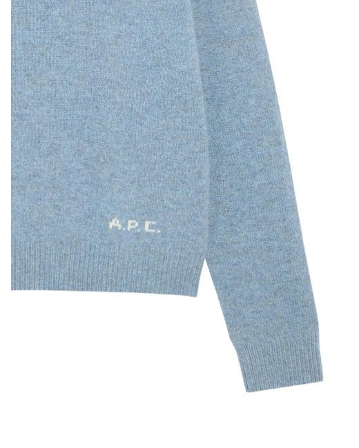 A.P.C. Blue Loose- Wool Sweater for men