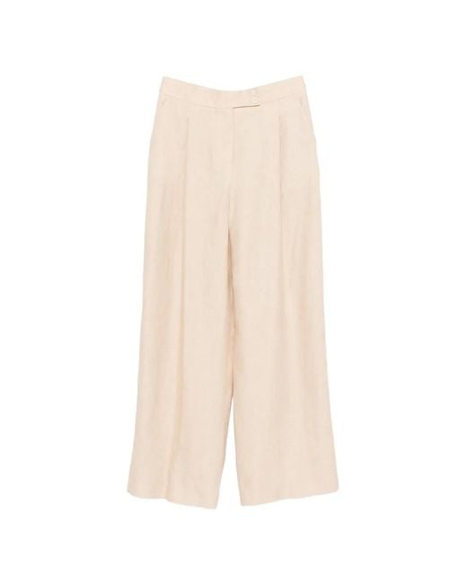 Eleventy White Button-Closure Trousers