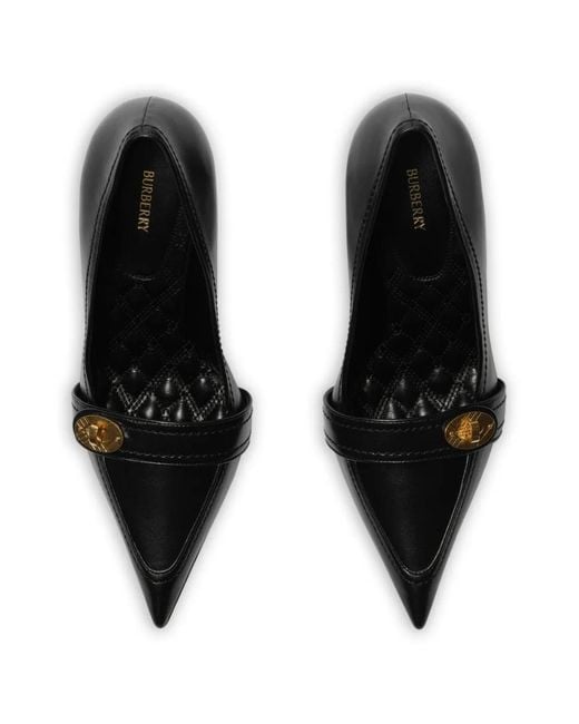 Burberry Black Leather Cotswolds High Pumps