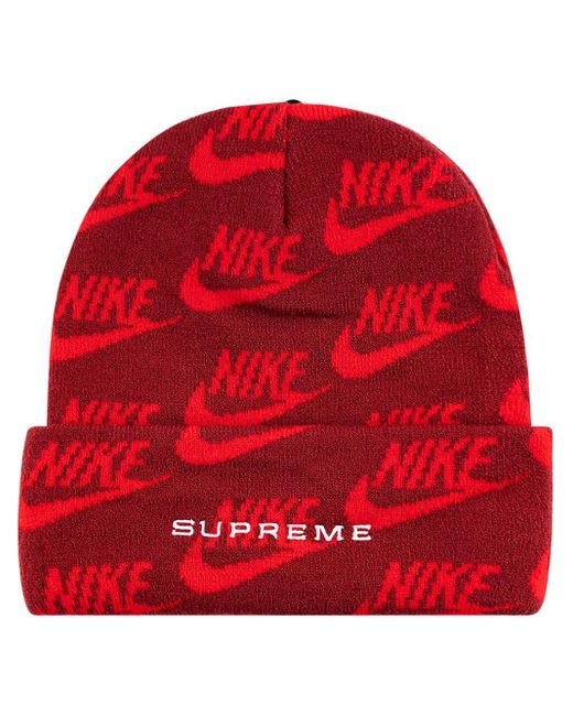 Supreme X Nike Jacquard Logos Beanie in
