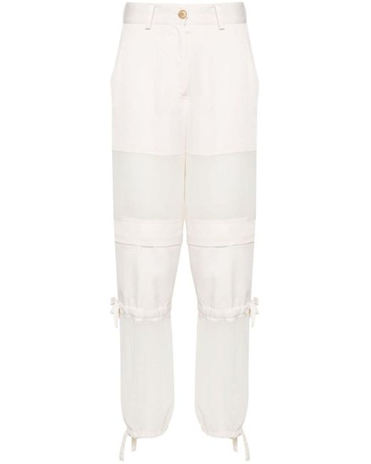 Pantalones cargo de crepé georgette Pinko de color White