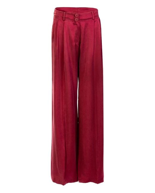 Silvia Tcherassi Red Opal Buttoned Trousers