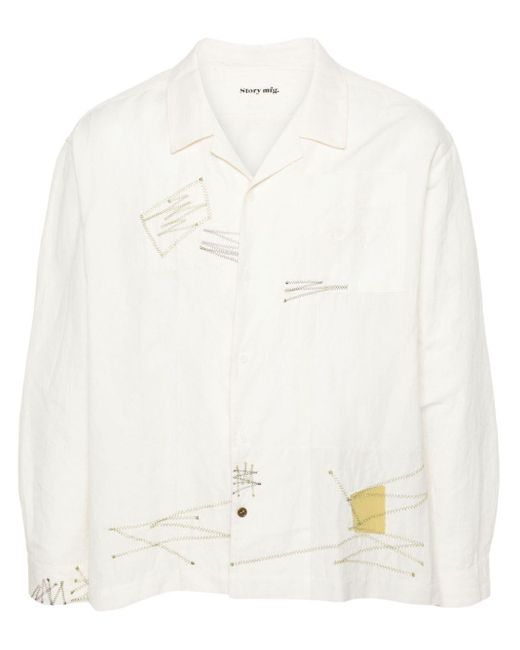 STORY mfg. White Greetings Embroidered Shirts