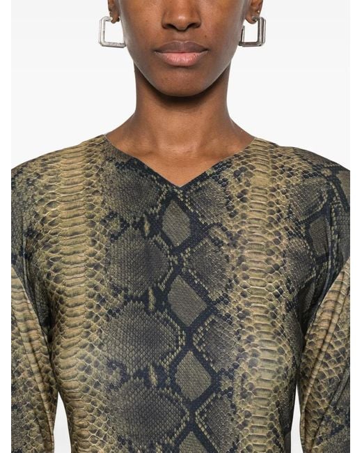 Norma Kamali Green Printed Long Dress