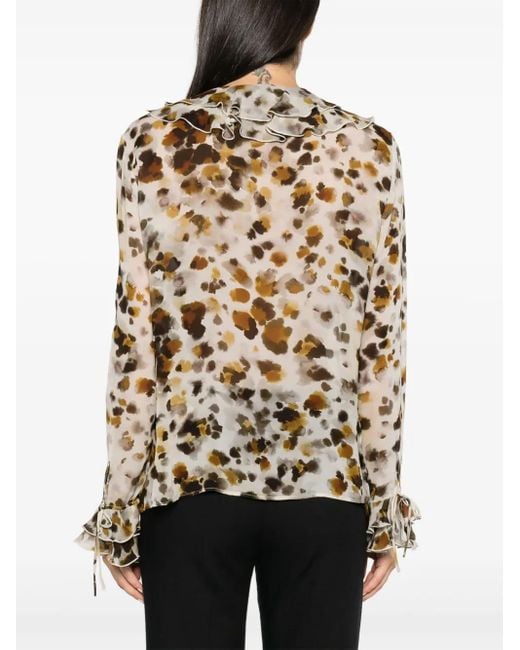 Blusa Con Estampado Abstracto MSGM de color Natural