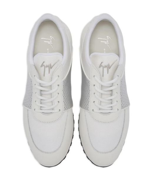 Giuseppe Zanotti White Jimi Running Lace-Up Low-Top Sneakers for men