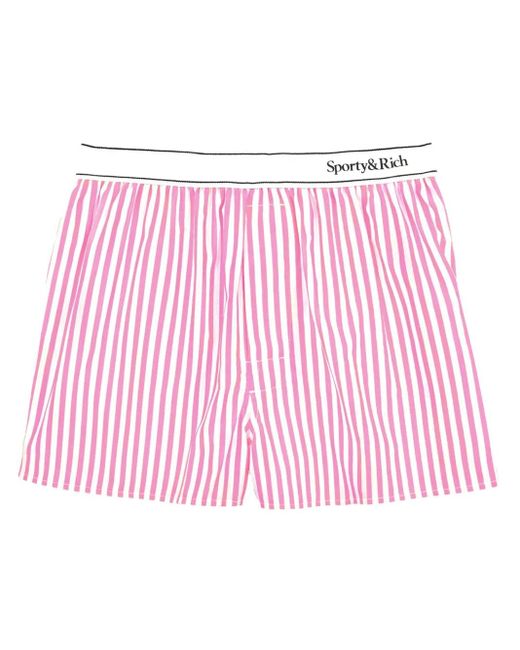 Sporty & Rich Pink Logo-Band Boxer Shorts