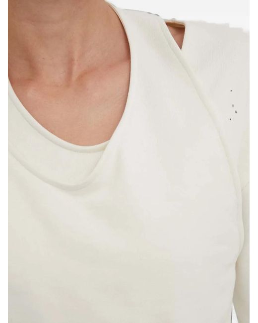 Sisley White Cut-Out Layered Sweater