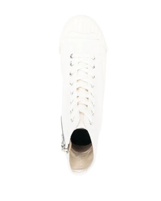 KENZO White Tiger-Print Lace-Up Sneakers