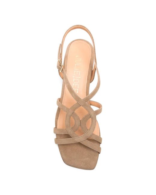 Julie Dee Natural Crisscross-Strap Sandals