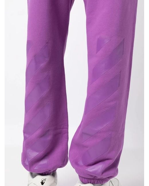 Off-White c/o Virgil Abloh Purple Diag-print Slouchy Track Pants for men