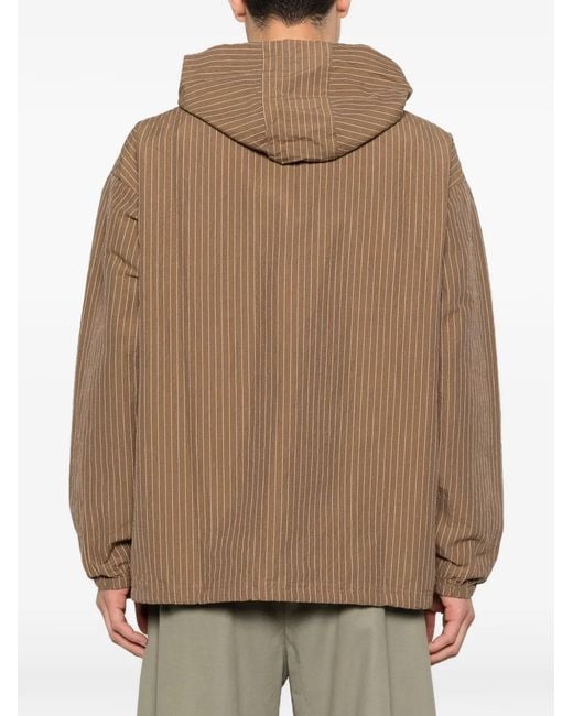A Kind Of Guise Natural Stripe-Pattern Hooded Shirt Jacket for men