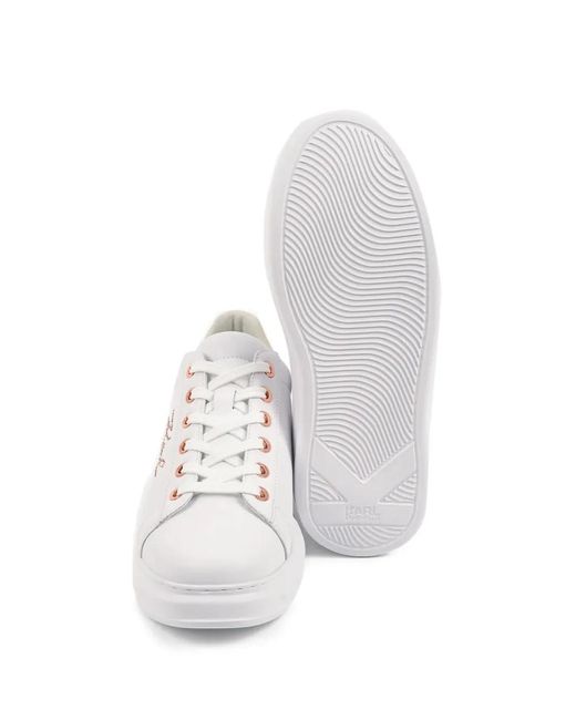 Karl Lagerfeld White Logo-Detail Sneakers