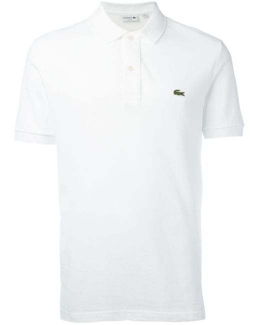Lacoste Logo Patch Polo Shirt in het White voor heren