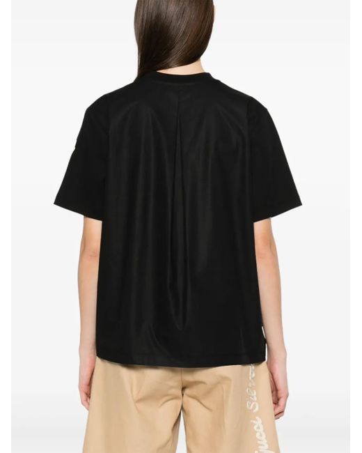 Moncler Black T-Shirt With Side Buttons